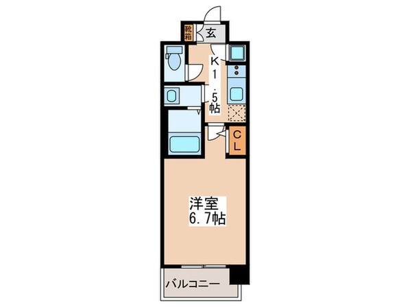 ﾚｼﾞｭｰﾙｱｯｼｭ天王寺ﾊﾟｰｸｻｲﾄﾞ(606)の物件間取画像